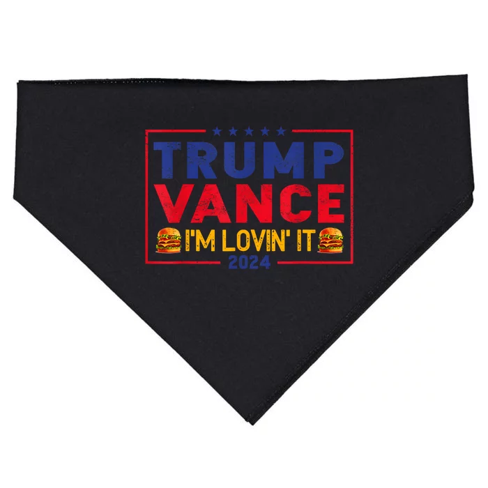 Trump Vance IM Lovin It Hamburger 2024 USA-Made Doggie Bandana