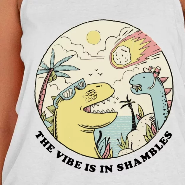 The Vibe Is In Shambles Women's Knotted Racerback Tank