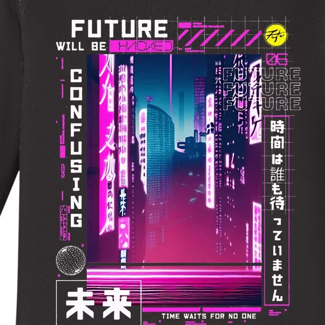 Tokyo Vaporwave In Japanese Retro Vibes Aesthetic Baby Long Sleeve Bodysuit