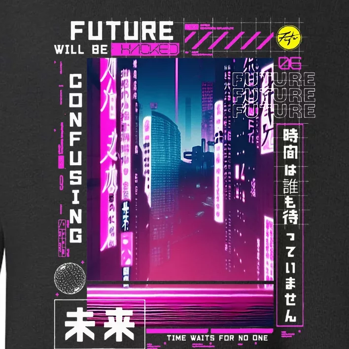 Tokyo Vaporwave In Japanese Retro Vibes Aesthetic Toddler Sweatshirt