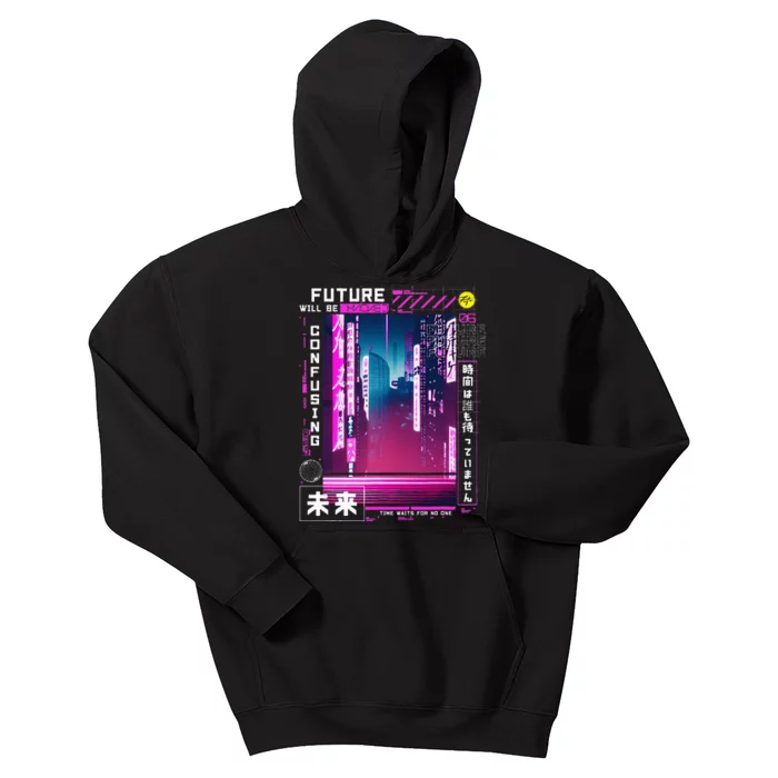 Tokyo Vaporwave In Japanese Retro Vibes Aesthetic Kids Hoodie