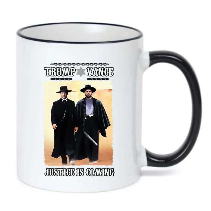 Trump Vance Justice Is Coming Black Color Changing Mug