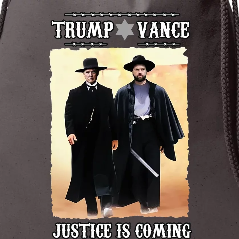 Trump Vance Justice Is Coming Drawstring Bag