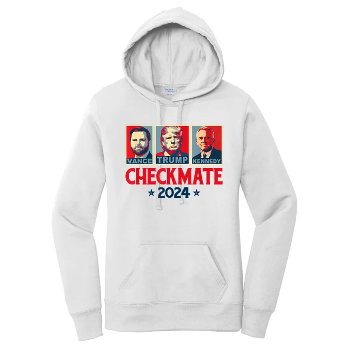 Trump Vance Kennedy Checkmate 2024 Election Republican Women's Pullover Hoodie