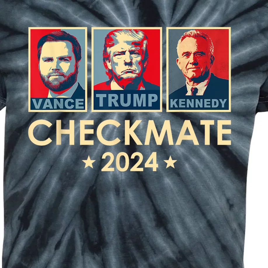 Trump Vance Kennedy Checkmate 2024 Election Republican Kids Tie-Dye T-Shirt