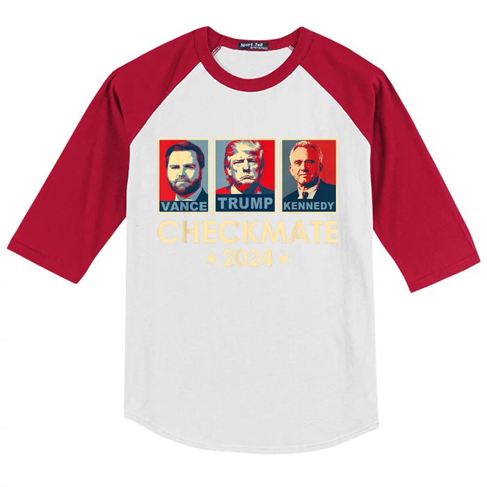 Trump Vance Kennedy Checkmate 2024 Election Republican Kids Colorblock Raglan Jersey