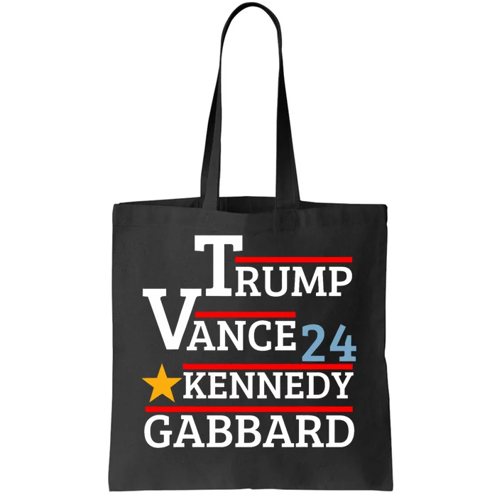 Trump Vance Kennedy Gabbard 2024 President Election Tote Bag