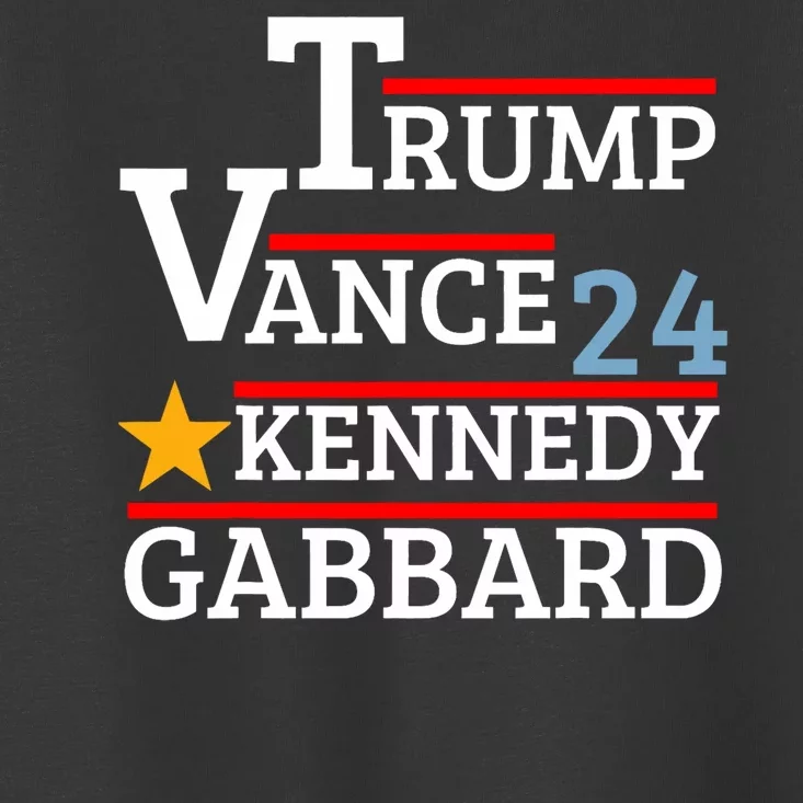 Trump Vance Kennedy Gabbard 2024 President Election Toddler T-Shirt