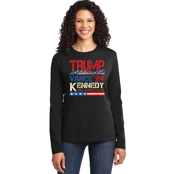 Trump Vance Kennedy Take America Back 2024 Election Ladies Long Sleeve Shirt