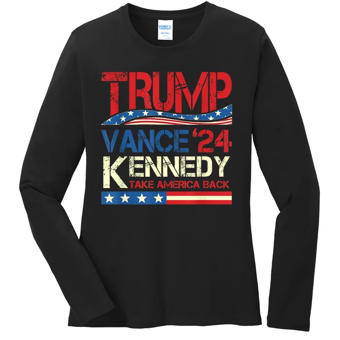 Trump Vance Kennedy Take America Back 2024 Election Ladies Long Sleeve Shirt