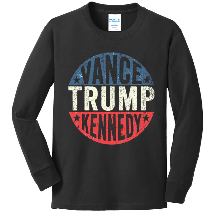 Trump Vance Kennedy Checkmate 2024 Kids Long Sleeve Shirt