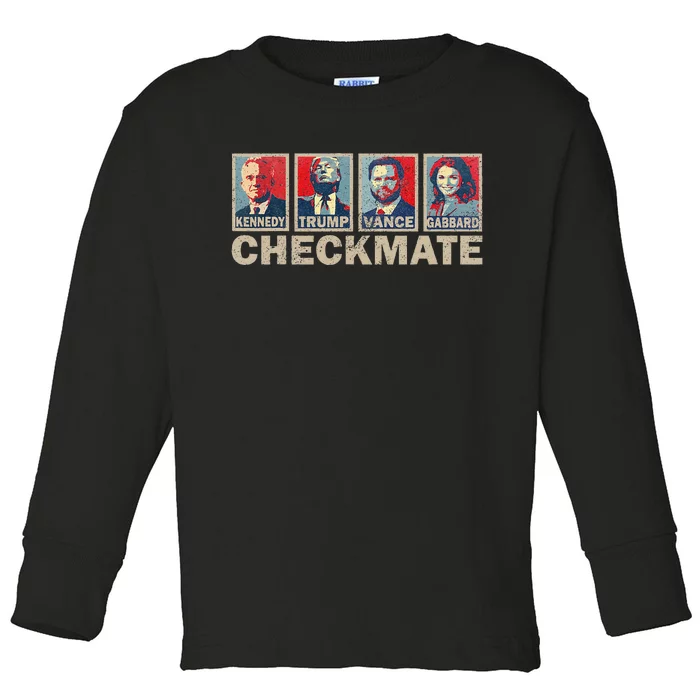 Trump Vance Kennedy Gabbard Checkmate Election Republican Toddler Long Sleeve Shirt