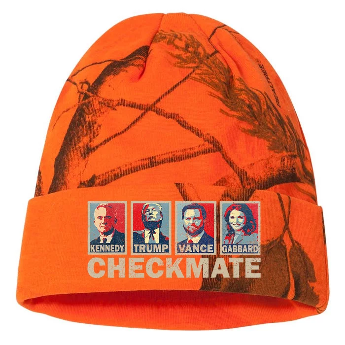 Trump Vance Kennedy Gabbard Checkmate Election Republican Kati - 12in Camo Beanie