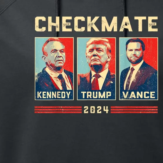 Trump Vance Kennedy Checkmate Retro Political Felon Trump Performance Fleece Hoodie