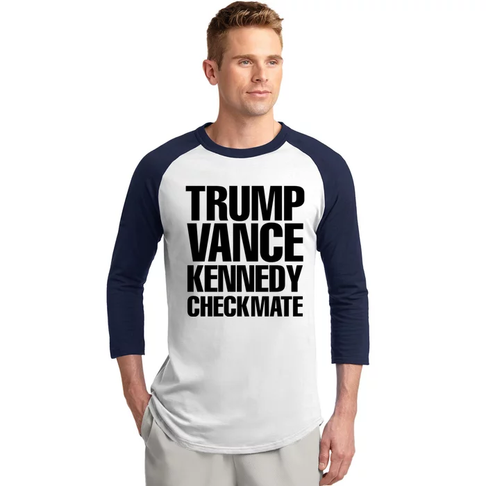 Trump Vance Kennedy Checkmate 2024 Election Republican Gift Baseball Sleeve Shirt