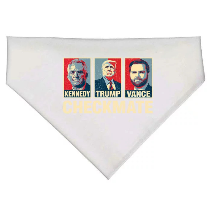 Trump Vance Kennedy Checkmate 2024 Election Republican Funny Gift USA-Made Doggie Bandana