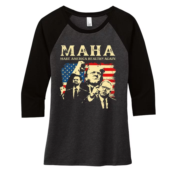 Trump Vance Kennedy Maha 2024 Funny Trump 45 47 Pro Trump Women's Tri-Blend 3/4-Sleeve Raglan Shirt