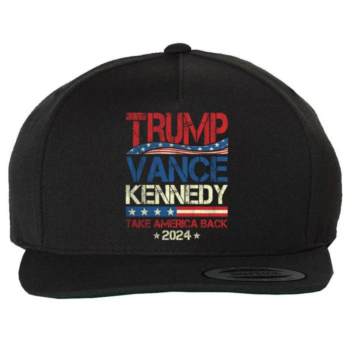 Trump Vance Kennedy Take America Back 2024 Election Gift Wool Snapback Cap