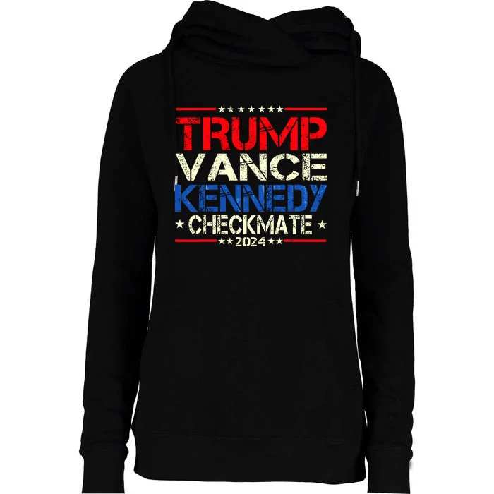 Trump Vance Kennedy Checkmate 2024 Election Republican Womens Funnel Neck Pullover Hood