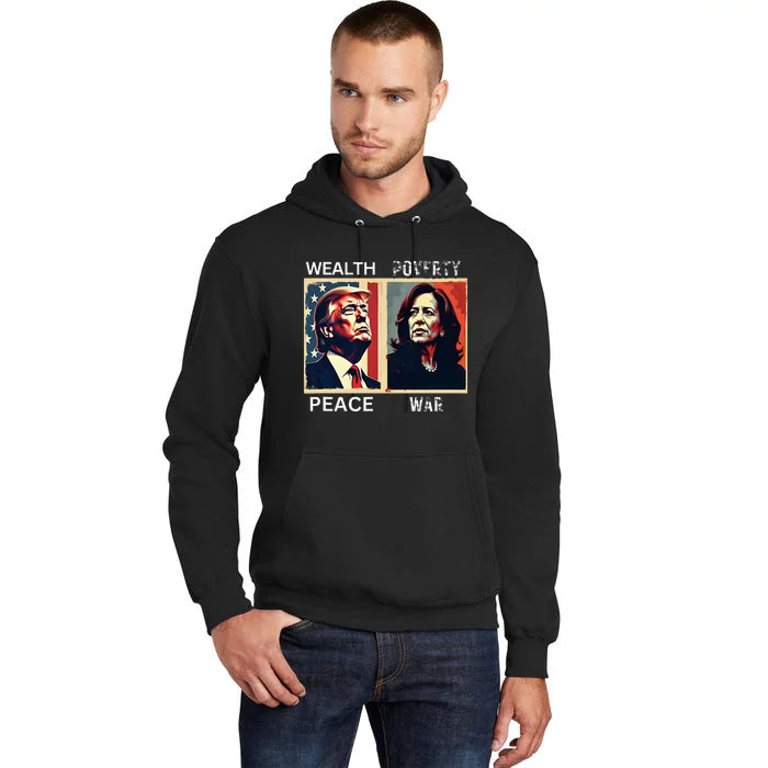 Trump Vs Kamala 2024 Presidential Debate Funny Pro Trump Tall Hoodie