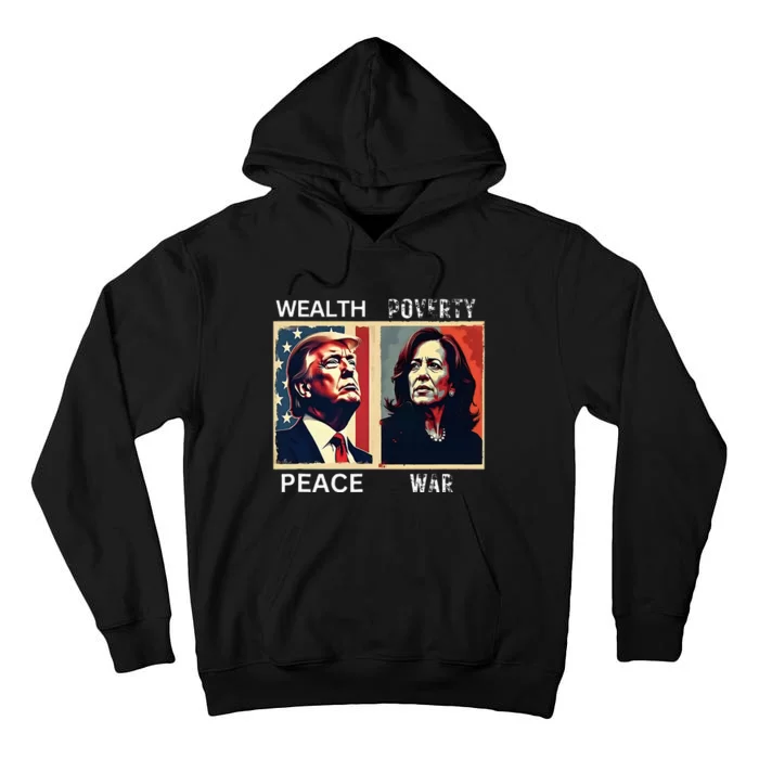 Trump Vs Kamala 2024 Presidential Debate Funny Pro Trump Tall Hoodie