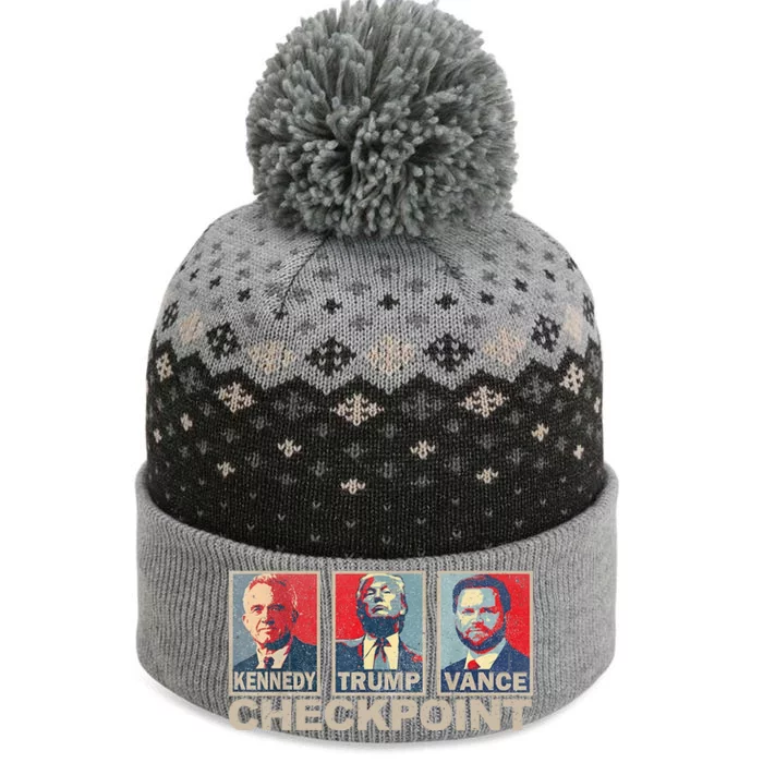 Trump Vance Kennedy Checkpoint 2024 Election Republican The Baniff Cuffed Pom Beanie