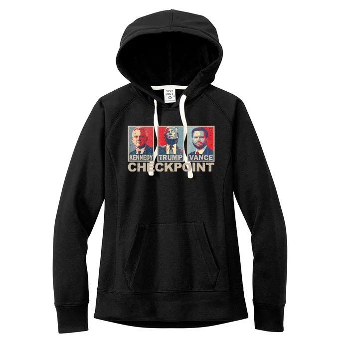 Trump Vance Kennedy Checkpoint 2024 Election Republican Women's Fleece Hoodie