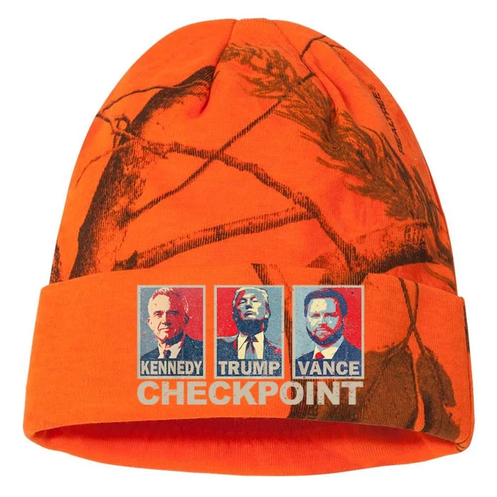 Trump Vance Kennedy Checkpoint 2024 Election Republican Kati - 12in Camo Beanie