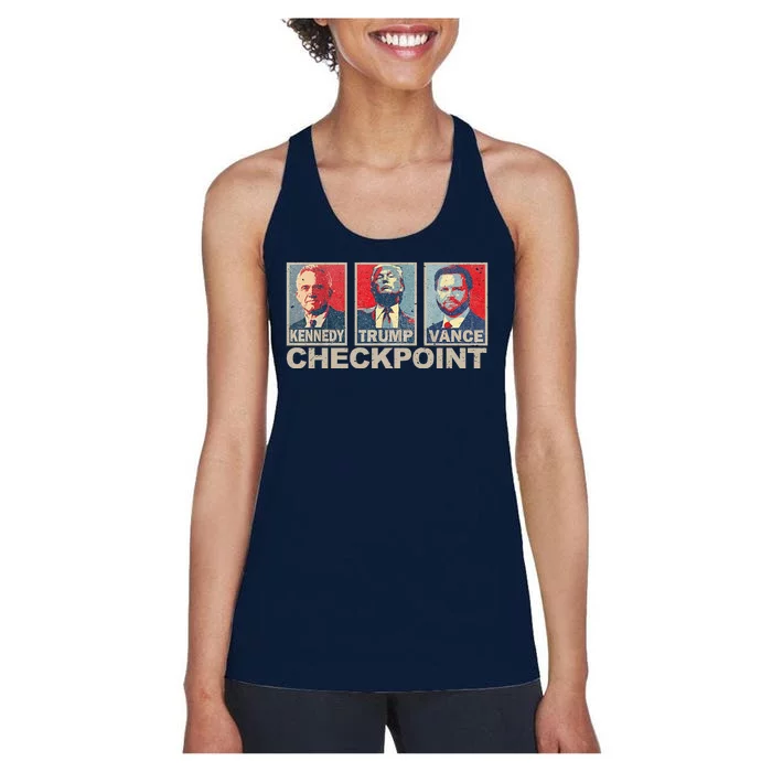 Trump Vance Kennedy Checkpoint 2024 Election Republican Women's Racerback Tank