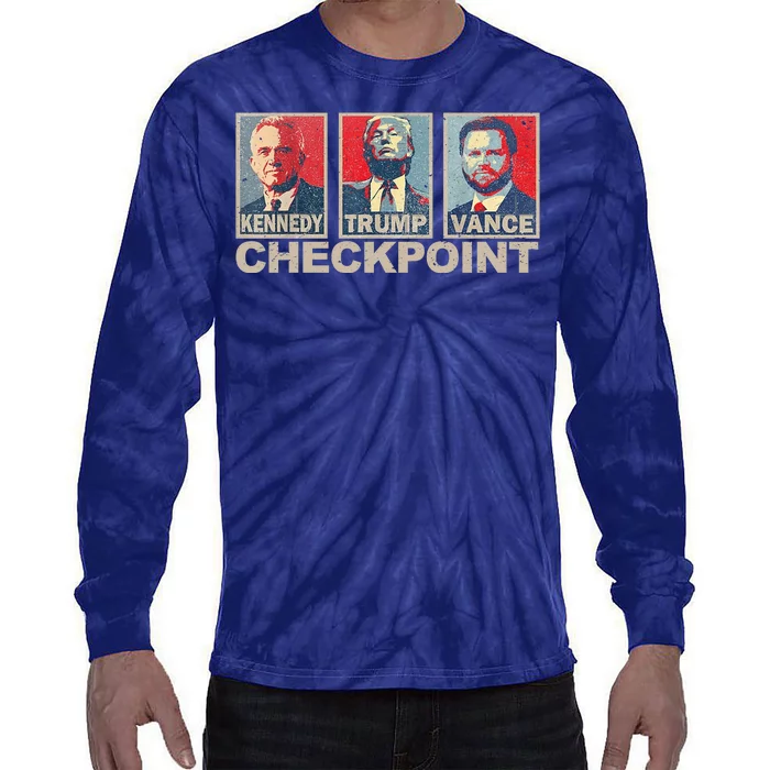 Trump Vance Kennedy Checkpoint 2024 Election Republican Tie-Dye Long Sleeve Shirt