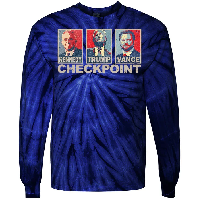 Trump Vance Kennedy Checkpoint 2024 Election Republican Tie-Dye Long Sleeve Shirt