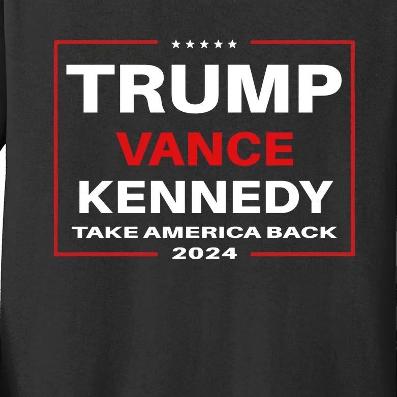 Trump Vance Kennedy Checkmate 2024 Election Republican Kids Long Sleeve Shirt