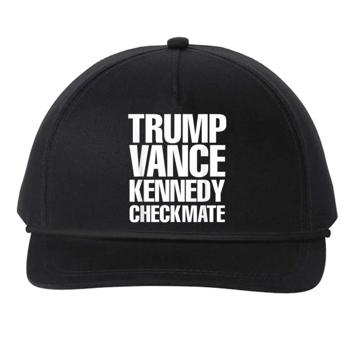 Trump Vance Kennedy Checkmate 2024 Election Republican Snapback Five-Panel Rope Hat