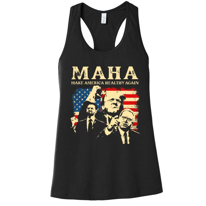 Trump Vance Kennedy Maha 2024 Funny Trump 45 47 Pro Trump Women's Racerback Tank