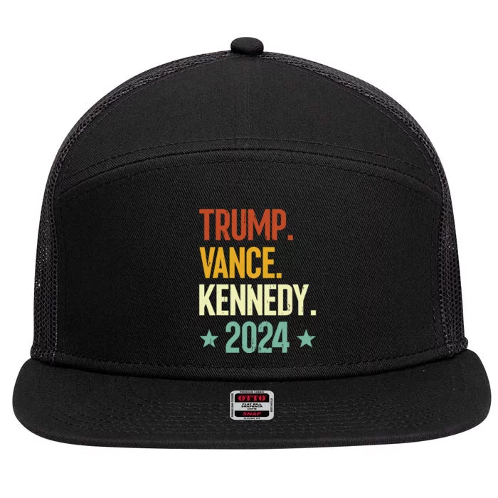 Trump Vance Kennedy President 2024 Election Republican 7 Panel Mesh Trucker Snapback Hat