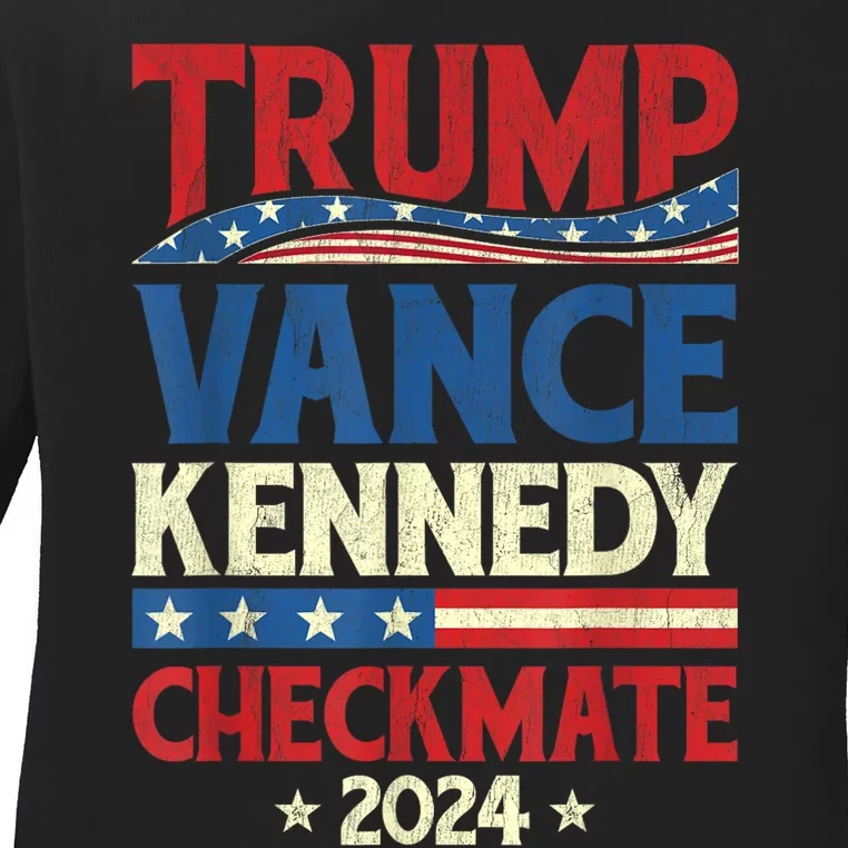 Trump Vance Kennedy Checkmate 2024 Election Republican Ladies Long Sleeve Shirt