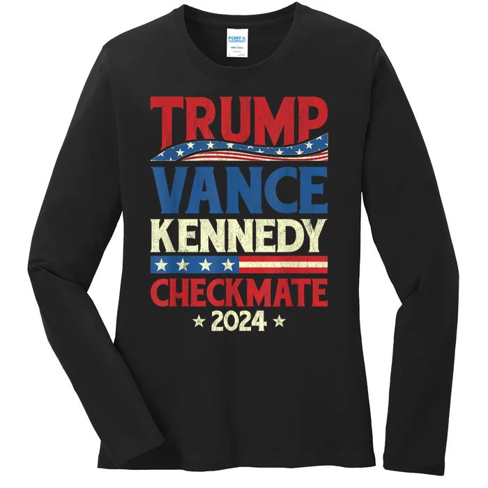 Trump Vance Kennedy Checkmate 2024 Election Republican Ladies Long Sleeve Shirt