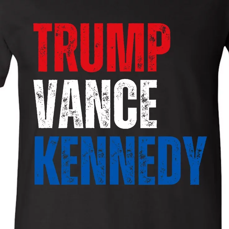 Trump Vance Kennedy Presidential Campaign Flag Usa 2024 V-Neck T-Shirt