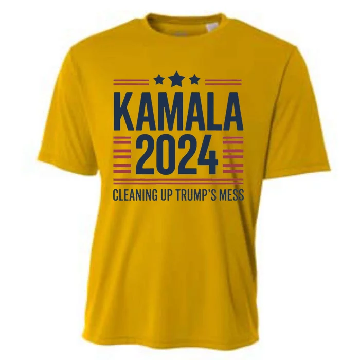 Trump Vs Kamala Presidential Debate 2024 Cleaning Up Mess Cooling Performance Crew T-Shirt