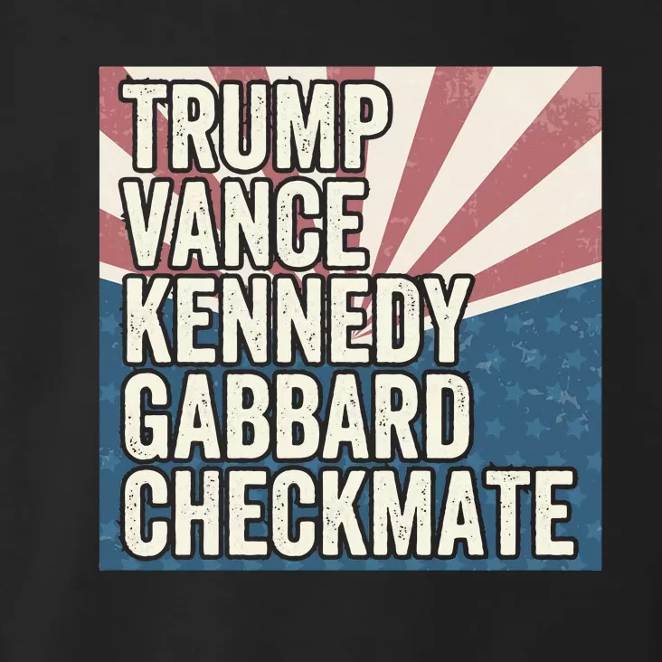 Trump Vance Kennedy Gabbard Checkmate American Flag Chess Toddler Hoodie