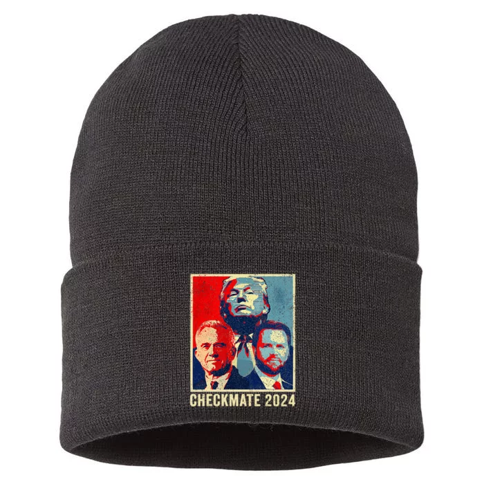 Trump Vance Kennedy Checkmate 2024 Election Republican Sustainable Knit Beanie