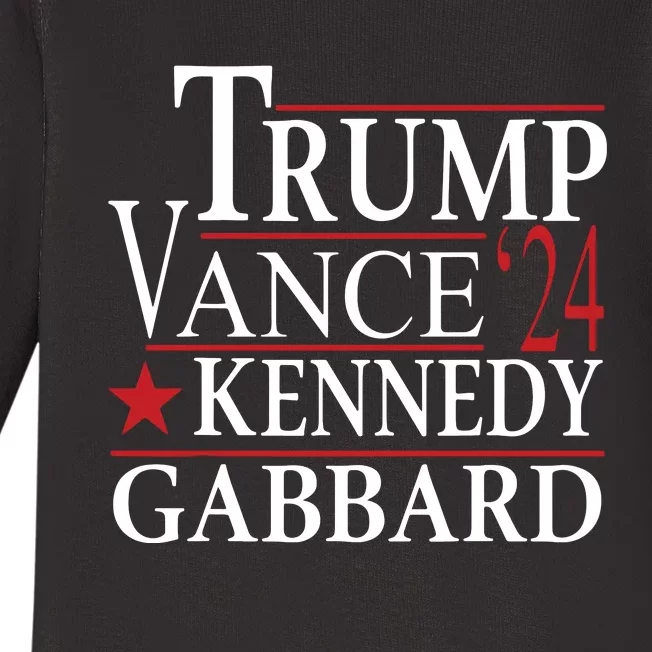 Trump Vance Kennedy Gabbard 2024 Election Baby Long Sleeve Bodysuit