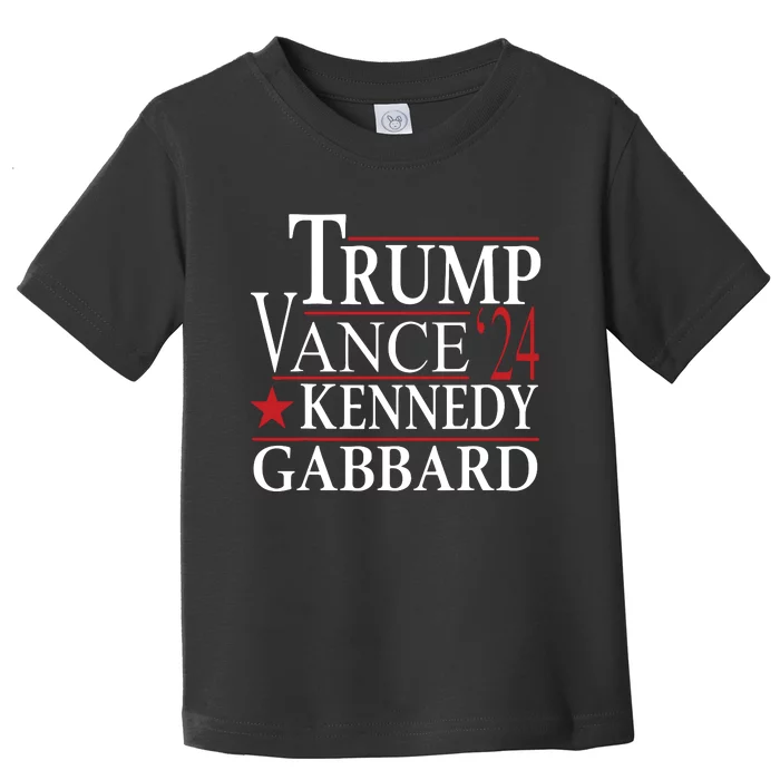 Trump Vance Kennedy Gabbard 2024 Election Toddler T-Shirt