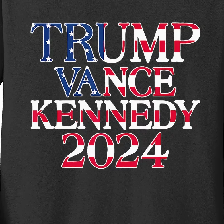 Trump Vance Kennedy 2024 Kids Long Sleeve Shirt