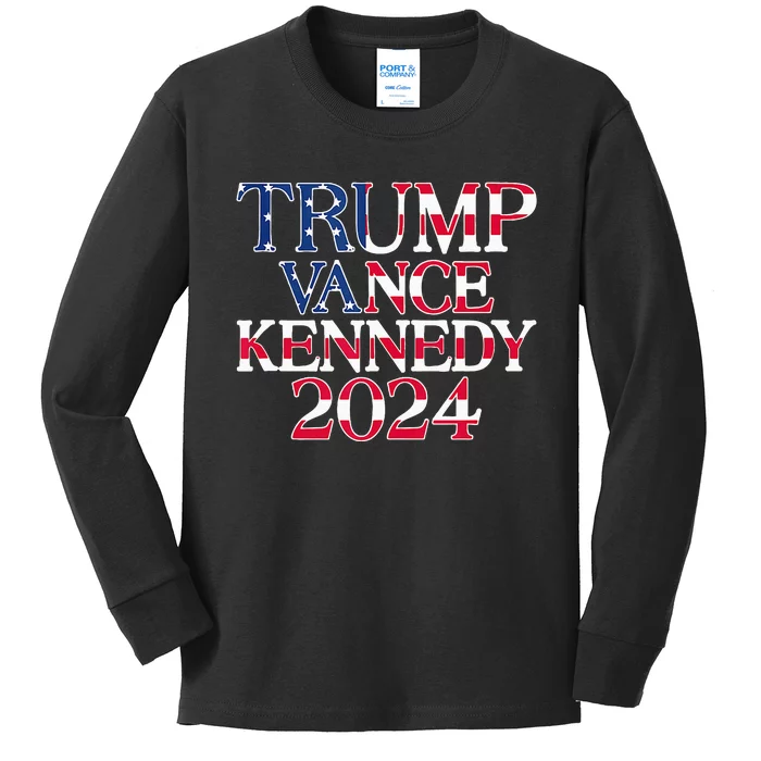 Trump Vance Kennedy 2024 Kids Long Sleeve Shirt