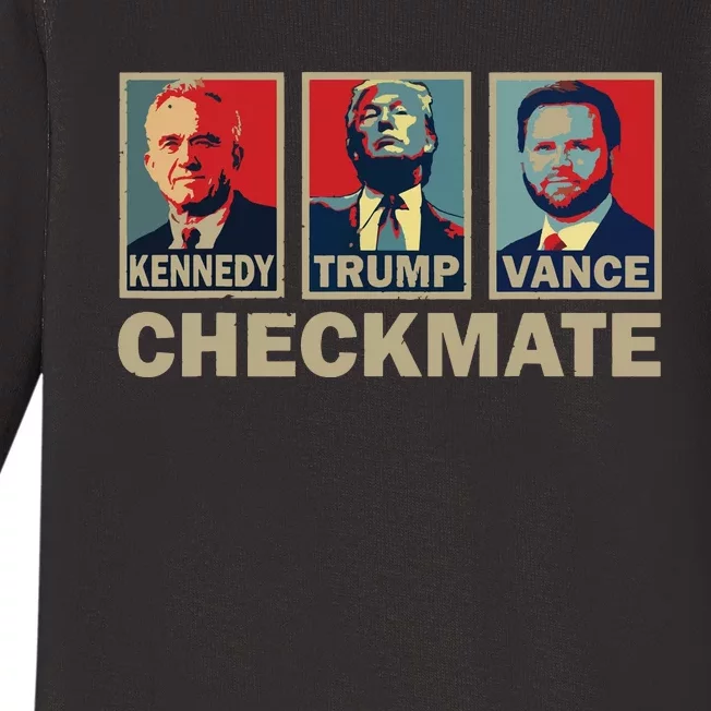 Trump Vance Kennedy Checkmate 2024 Election Republican Baby Long Sleeve Bodysuit