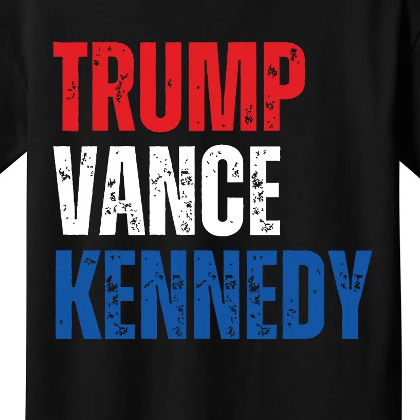 Trump Vance Kennedy Presidential Campaign Flag Usa 2024 Kids T-Shirt