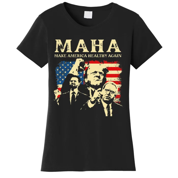 Trump Vance Kennedy Maha 2024 Funny Trump 45 47 Pro Trump Gift Women's T-Shirt