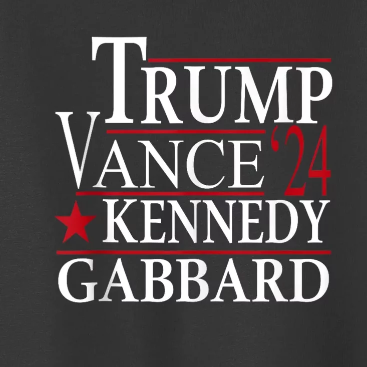 Trump Vance Kennedy Gabbard 2024 Election Toddler T-Shirt