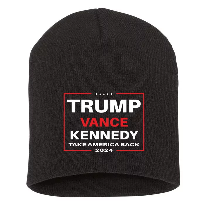 Trump Vance Kennedy Take America Back Again Short Acrylic Beanie